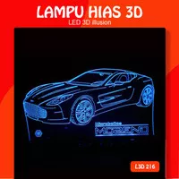 Lampu Hias Akrilik 3D Mercedes - Lampu Tidur Akrilik LED 3D - L3D216