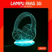 Lampu Hias Akrilik 3D Airphone - Lampu Tidur Akrilik LED 3D - L3D215