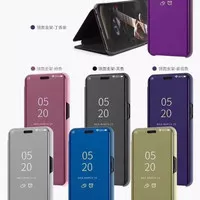 Oppo A8/ A31 Flip Clear View Standing Cover Luxury Mirror case