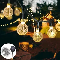 BS1 10M 2 Modes 80LED Bubble Ball Solar Fairy String Light Outdoor Ind
