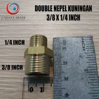 DOBEL NEPEL KUNINGAN - 3/8 X 1/4 INCH - DOUBLE NEPLE - DOBLE NEPEL