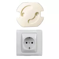 Safety Socket Plug Listrik EU Spring Style White