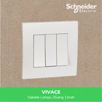 Schneider Saklar Lampu 3 Gang Vivace - KB33_1_WE_G3