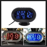 SALE!! JAM DIGITAL DASHBOARD MOBIL VOLTMETER Suhu Dalam Luar Nyala 2