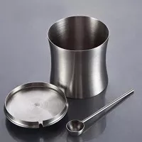 Stainless Steel Salt Bowl With Lid And Sugar Spoon For Home