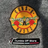Patch Emblem Guns N Roses Outline Hitam Emblem Bordir Jahit