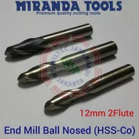 Ball nose end mill 12mm (2Flute) HSS Cobalt merk Miranda Tools (India)