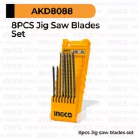 8-Pcs Jig Saw Blades Set INGCO AKD8088 Mata Jigsaw Aluminium/Kayu/Besi