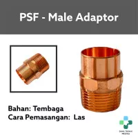 PSF Sok Drat Luar Tembaga 3/4" M x 5/8" C - Copper Male Adaptor