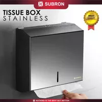 SUBRON Tissue Box Besar Kotak Stainless Tempat Tisu Dispenser Kunci