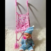 HOT Mainan Baby Stroller + Boneka Bayi Botak - dengan dus NEW