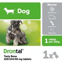 Bayer Drontal Plus Dog Tasty 1 Tablet - Obat Cacing Anjing