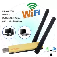 Realtek Rtl8812Au Adapter Antena Jaringan Wifi Usb Dual Band