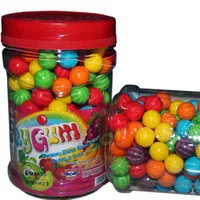 Permen Karet Bola Mini Play Gum Bubble Gum Tutti Frutti Toples 200 Pcs