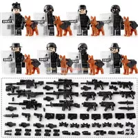Lego Swat Plus Dog Minifigure Police Intel Mainan Anak Polisi Military