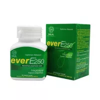 Ever E 250 Vitamin E isi 30 kapsul. Evere. Untuk kesehatan kulit.