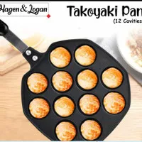 Takoyaki Pan Loyang Takoyaki 12 lubang Teflon Anti Lengket