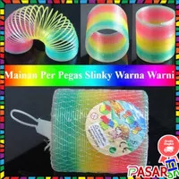 Rainbow Ring Spiral Spring Mainan Per Pegas Slinky Warna Warni