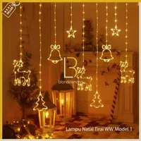 Lampu Led Pohon Natal Tirai Gantung Warna Warni Warm White Kuning RGB