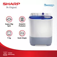 SHARP | ES-T77DA-RK/BK Mesin Cuci 7kg Dolphinwave Series