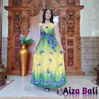 Dress Daster Panjang Motif Bunga Mawar Rose Dan Kupu Kupu Rayon Super