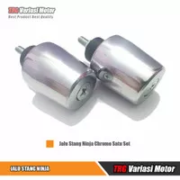 Jalu Stang Motor Ninja Besar Chrome PNP Satu Set Plus Mur Baut