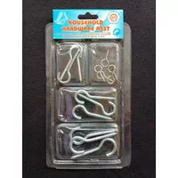 Skrup Sekrup Cantolan Gantung Set isi 14 Paku Burung Cup Hooks Screw