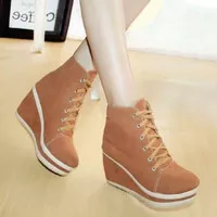 sepatu wedges LJ04 shoes wanita tan coklat cream original murah