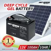 Battery AKI SMT12100 12V 100Ah Deep Cycle Baterai UPS Solar Panel