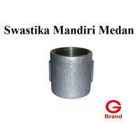 Socket Galvanis Besi 2-1/2" drat dalam BSPT (G) Sock Sok Soket Inch