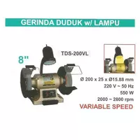 Gerinda Duduk dg Lampu Variable Speed 8 Inch - Wipro TDS200VL