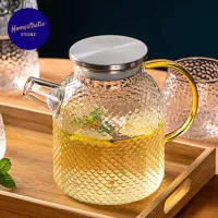 Teko Jug Pitcher Kaca Chinese Teapot Glass 1.6L Untuk Sirup Kopi Teh