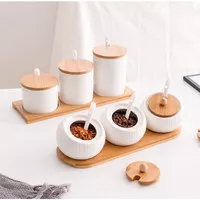 Spice Jar Set / Tempat Bumbu Saos Sambal Kecap / Keramik / Wadah Bumbu