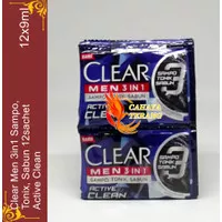 CLEAR Men 3-in-1 Shampo 9ML Shampoo Renceng / Shampoo Sachet