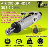 Air Die Grinder Kit 1/4" Inch 3MM 6MM Tools One (Mesin Gerinda Angin)