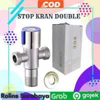 Stop Kran Double 1/2 inch / Stop Keran Cabang Closet Duduk SUS 304