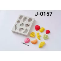 J-0157 Cetakan silikon puding coklat fondant buah pisang strawberry