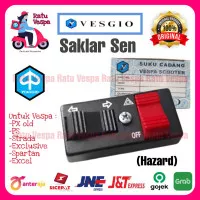 Saklar Sen HAZARD nyala 4 Vespa PX,PS,Strada,Spartan,Excel VESGIO