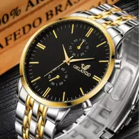 Jam Tangan Pria Orlando TWO TONE Korea Mens Analog Steel watch