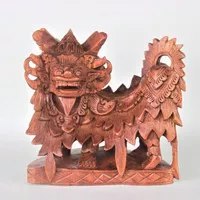 Patung Kayu Barong Buatan Tangan Bali Ukuran 15 cm x 15 cm x 8 cm