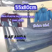 Mika Plastik Baju ukuran 55x80 cover pelindung baju dari debu kaos jas