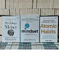 paket 3 buku MOTIVASI atomic habits, mindset.the PSYCHOLOGY of money