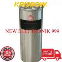 KRISBOW DUST BIN ROUND ASHTRAY STAINLESS STEEL KW1800458