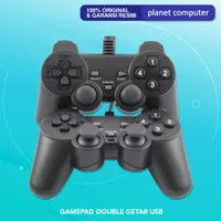 Gamepad / Joystick Stick Double Hitam Getar USB For PC Gamer Stick PC