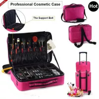Tas MakeUp MUA Ransel dengan MIRROR Box MakeUp Cosmetic Bag Travel