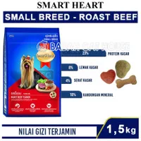 SMARTHEART DOG SMALL BREED BEEF 1.5KG Food Smart Heart Makanan Anjing
