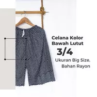 Celana Pendek 3/4 Ukuran Jumbo Motif Batik dan Asmat Bahan Rayon