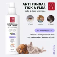 POPI SHAMPO ANTI KUTU JAMUR kucing anjing 250ml tick flea fungal hewan