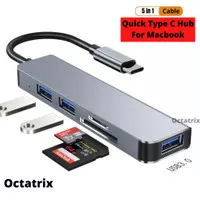 USB Hub Macbook Kabel Adapter Converter Type C Multiport 5 in 1