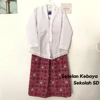 Setelan Kebaya Anak Putih Merah / Hijau Sekolah TK SD